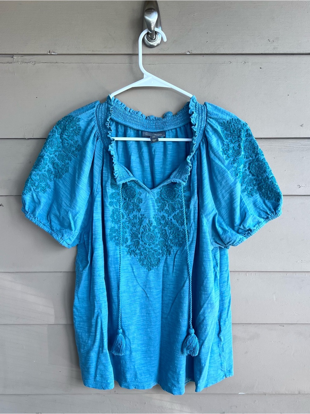 Style and Co Embroidered Peasant Top Size XLP Boho Hippie Casual